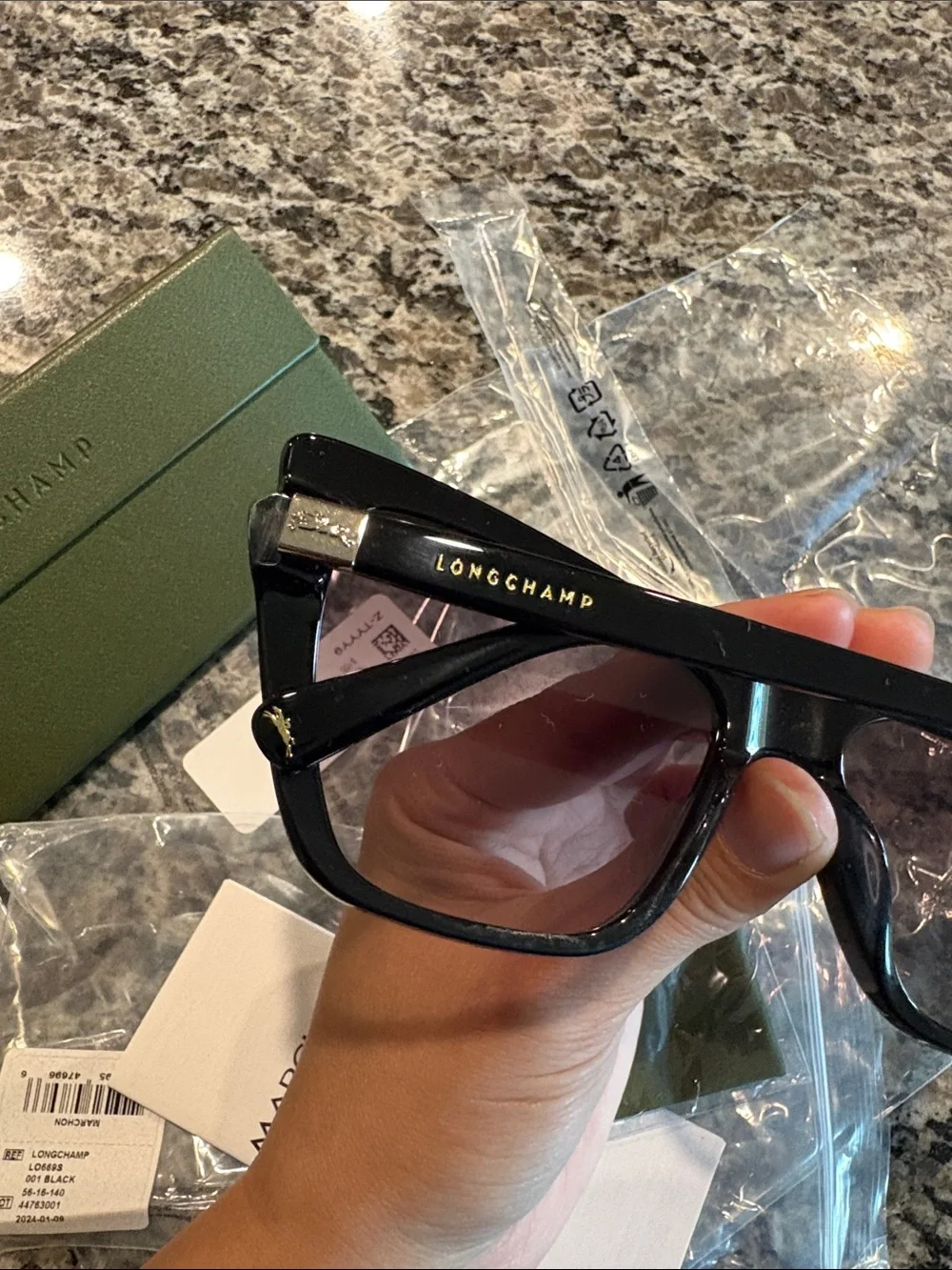 NWT Longchamp Cat Eye Women’s Black Sunglasses with Case
